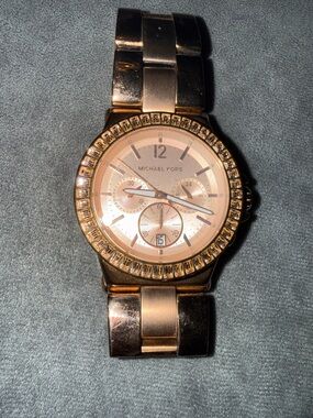 Michael Kors Rose Gold Tone Crystal Bezel Women's Watch